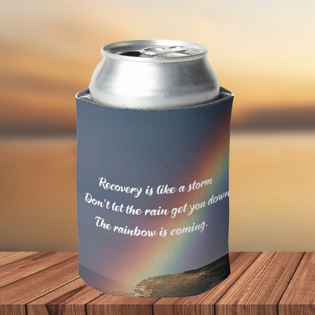 Inspirational Addiction Recovery Rainbow Sobriety Can Cooler (Creator Uploaded)