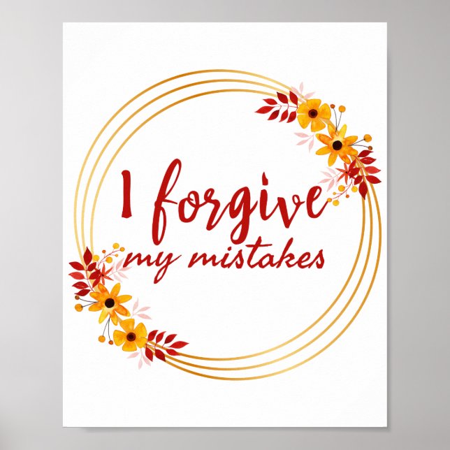 inspirational affirmations about self acceptance poster (Front)