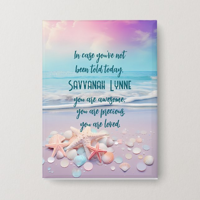 Inspirational Affirmations Personalized Button (Front)