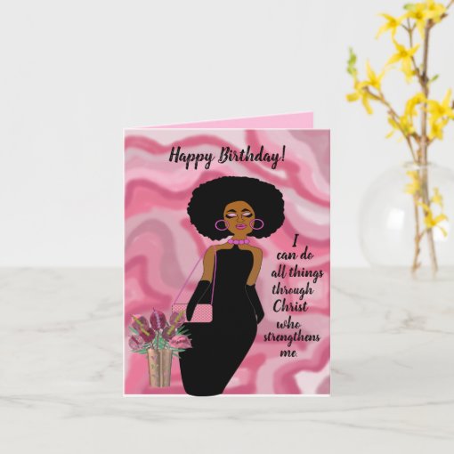 Inspirational African American Woman Birthday Card | Zazzle