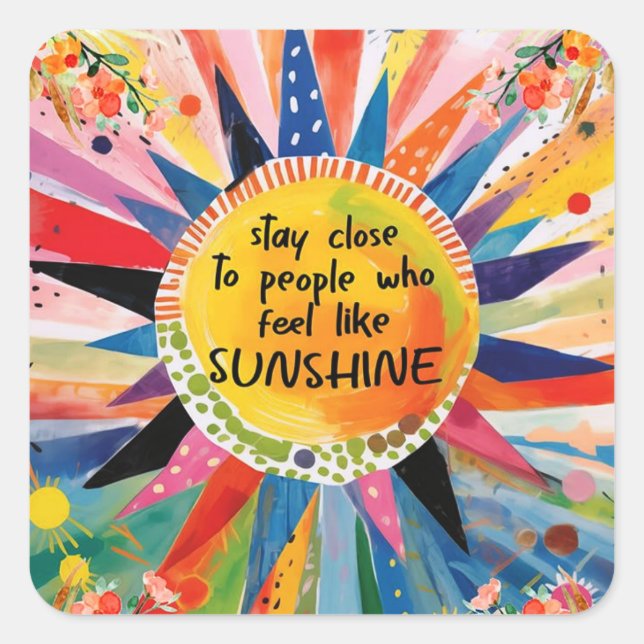 Inspirational and Colorful Friendship Square Sticker (Front)