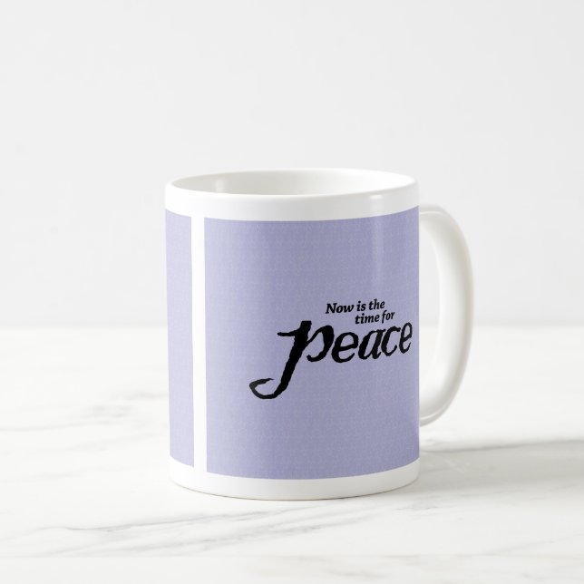 Inspirational and colorful Peace coffee mug (Front Right)