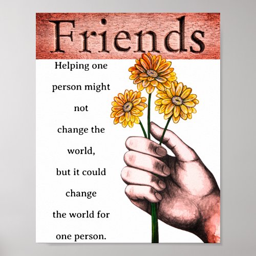Inspirational and Loving Friendship Words Poster