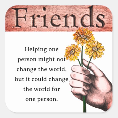 Inspirational and Loving Friendship Words Sticker