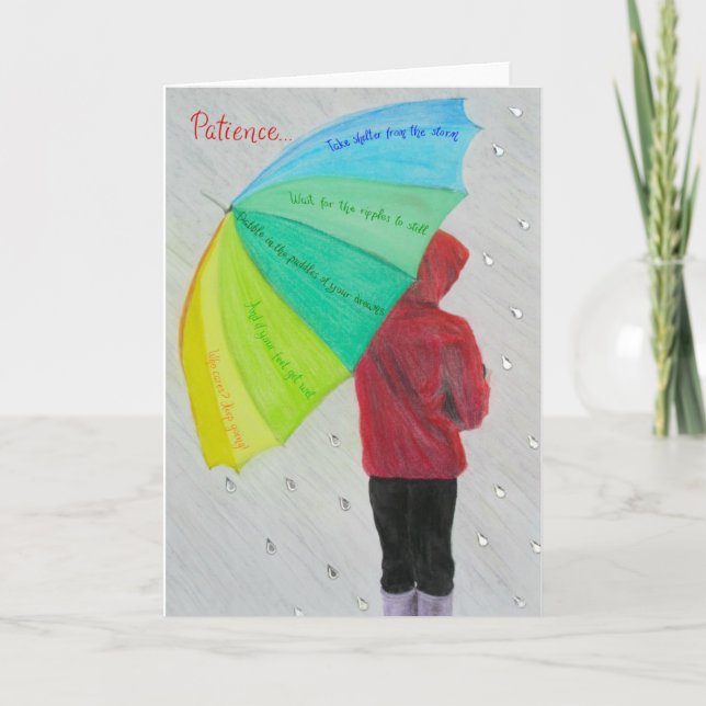 Inspirational and motivational cards: Patience... Card (Front)