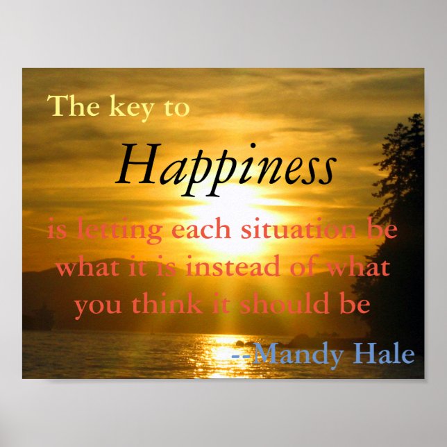 Inspirational and motivational quote on happiness poster (Front)