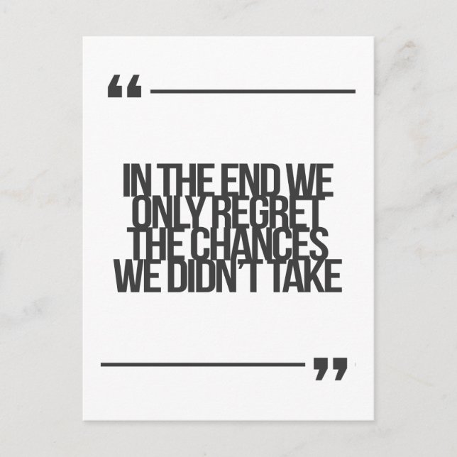 Inspirational and motivational quote postcard (Front)