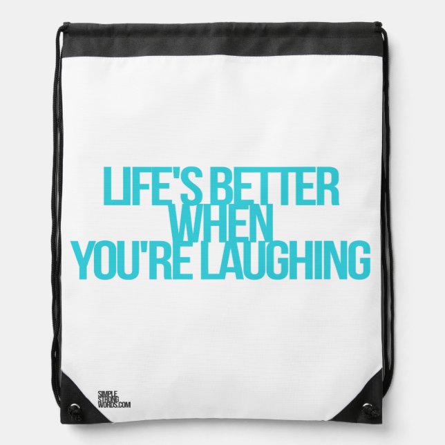 Inspirational and motivational quotes drawstring bag (Front)