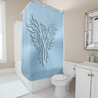 Inspirational and Refreshing Ice-blue Phoenix Shower Curtain