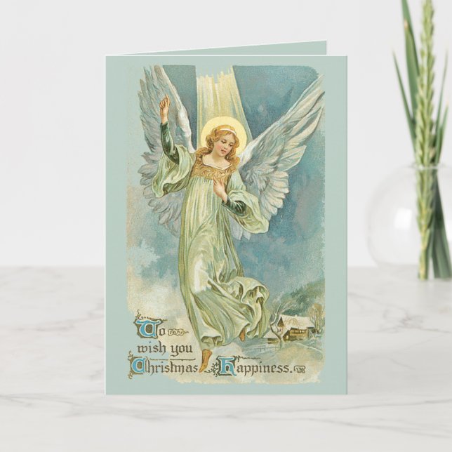 Inspirational Angel at Christmas Holiday Card (Front)