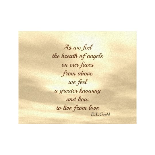 Inspirational Angel blessing poem art canvas | Zazzle.com