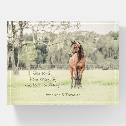 Inspirational Arabian Horse Quote Custom Desk Paperweight
