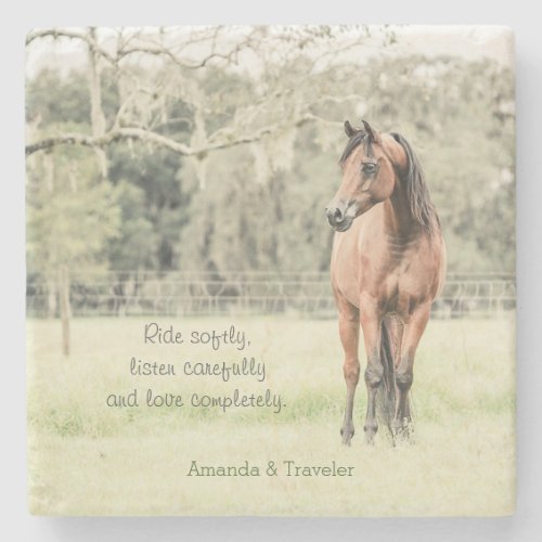 Inspirational Arabian Horse Quote Personalized Stone Coaster