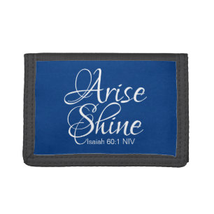Inspirational Arise and Shine Bible Verse Faith Trifold Wallet