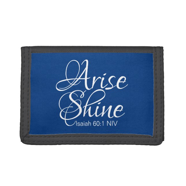 Inspirational Arise and Shine Bible Verse Faith Trifold Wallet (Front)