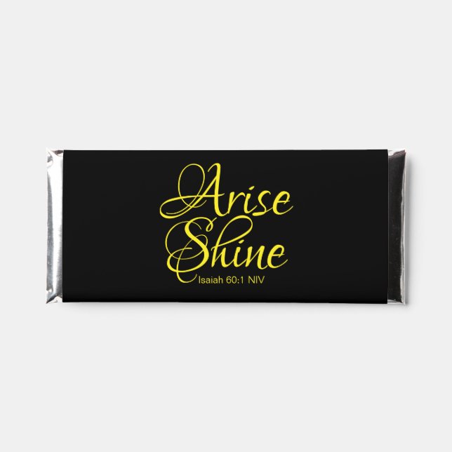 Inspirational Arise and Shine Faith Black Hershey Bar Favors (Front)