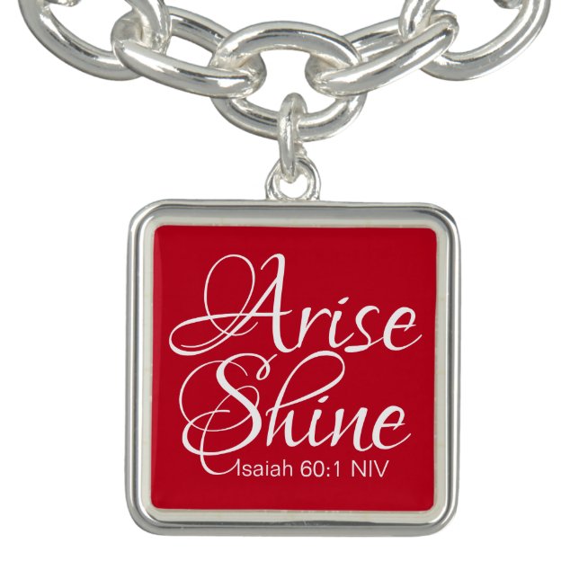 Inspirational Arise and Shine Faith Christmas Red Bracelet (Design)
