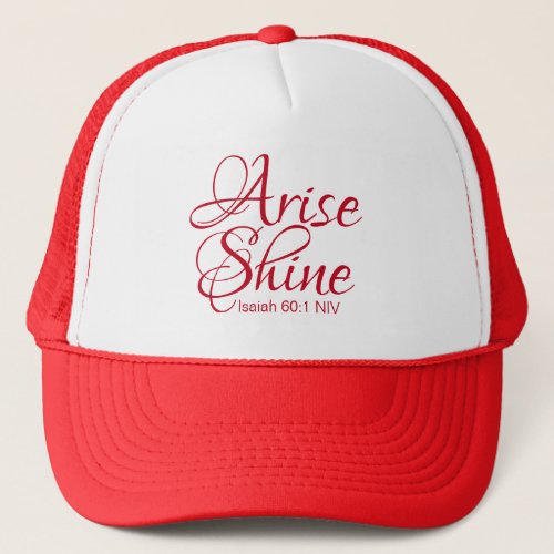 Inspirational Arise and Shine Faith Christmas Red Trucker Hat