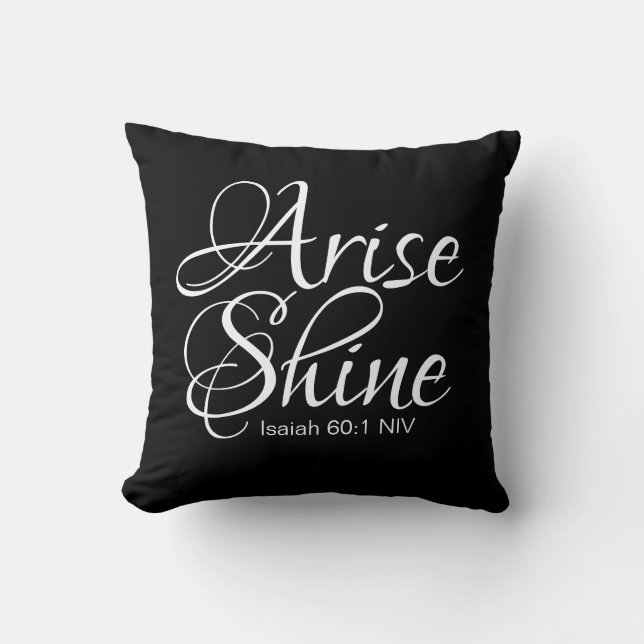 Inspirational Arise and Shine Faith Christmas Throw Pillow (Front)