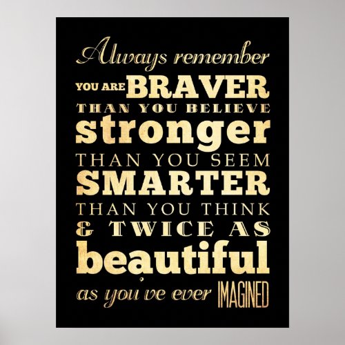 Inspirational Art_Always Remember You Are Braver Poster