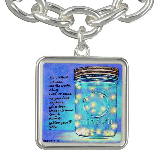 Inspirational Art Firefly Good Luck Charm Charm Bracelet (Design)