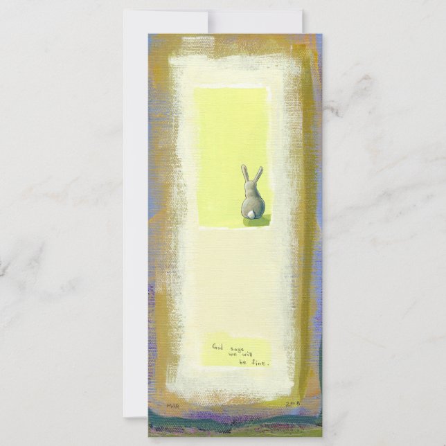 Inspirational art He Should Know Bunny rabbit Invitation (Front)