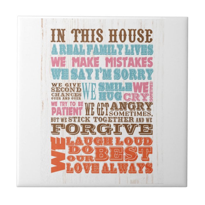 Inspirational Art   Real Family Ceramic Tile