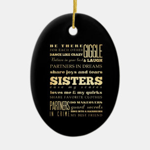 Inspirational Art - Sisters Ceramic Ornament