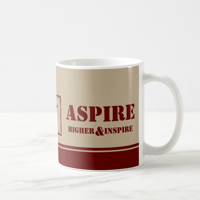 Inspirational ASPIRE HIGHER INSPIRE Motivational Coffee Mug (Right)