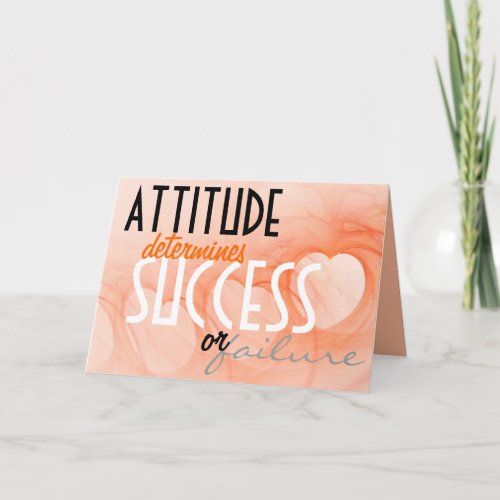 Inspirational AttitudeSuccess Orange Hearts Card