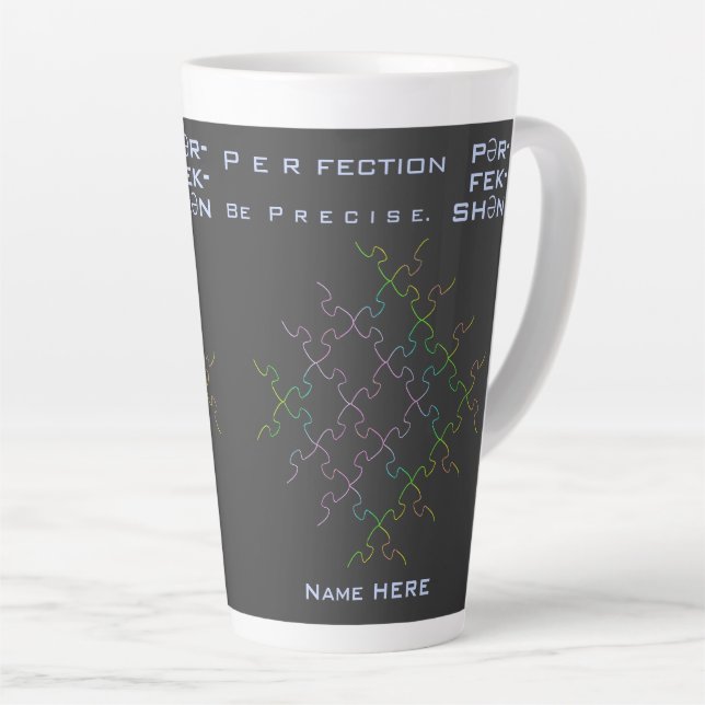Inspirational Autism Perfection Jigsaw Puzzle Latte Mug (Right Angle)