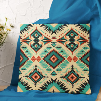Inspirational Aztec Western Seamless Patterns Throw Pillow