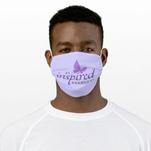 Inspirational Be Inspired Everyday Butterfly Adult Cloth Face Mask (Worn)