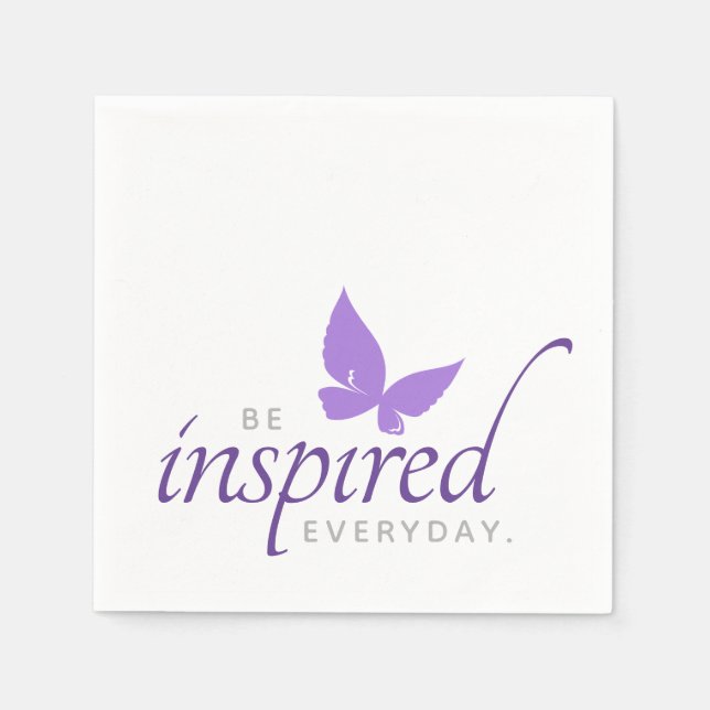 Inspirational Be Inspired Everyday Butterfly Napkins (Front)