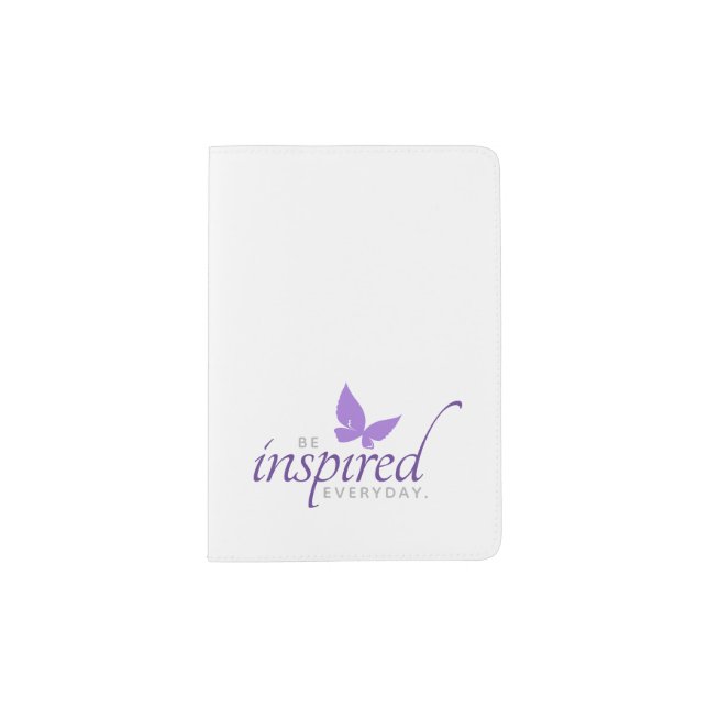 Inspirational Be Inspired Everyday Butterfly Passport Holder (Front)