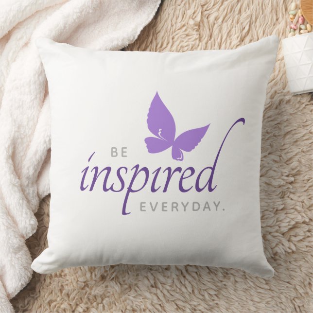 Inspirational Be Inspired Everyday Butterfly Throw Pillow (Blanket)