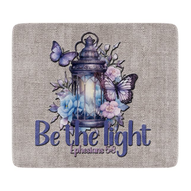 Inspirational Be The Light Scripture/Sublimation Cutting Board (Front)