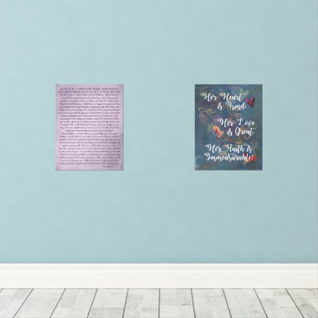 Inspirational Beautiful Sayings Desiderata  Wall Art Sets (Wood Floor)