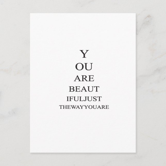 Inspirational Beauty Love Quote Postcard (Front)