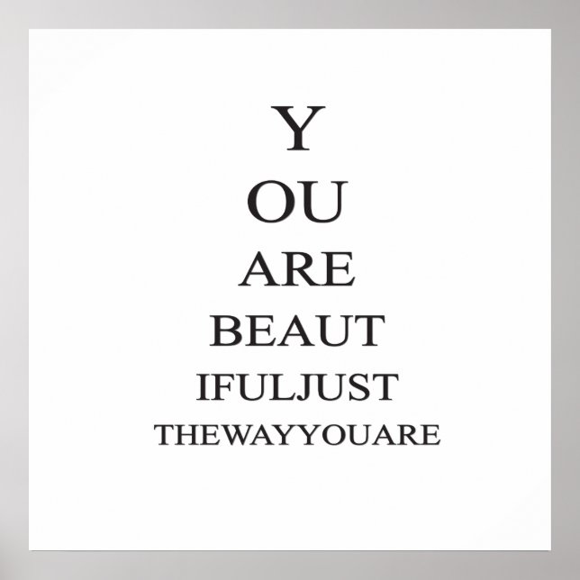 Inspirational Beauty Love Quote Poster (Front)
