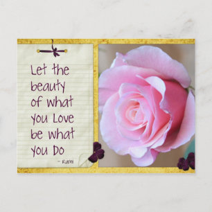 Inspirational Beauty Rumi Rose Postcard