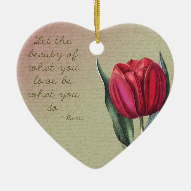 Inspirational Beauty Tulip Ceramic Ornament (Front)