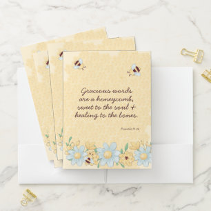 Inspirational Bee Christian Kindness Pocket Folder