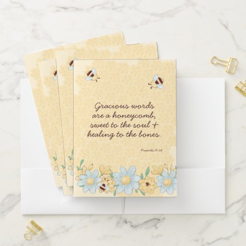 Inspirational Bee Christian Kindness Pocket Folder