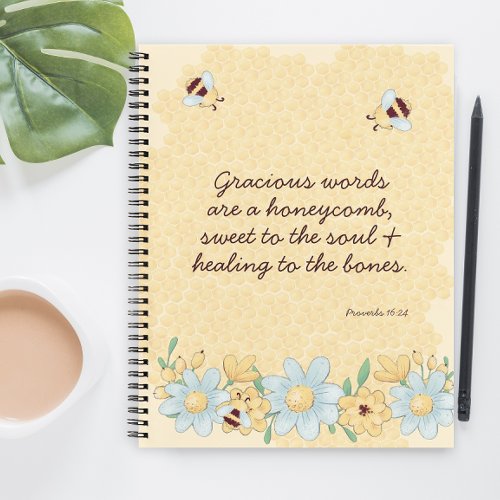 Inspirational Bee Honeycomb Christian Notebook