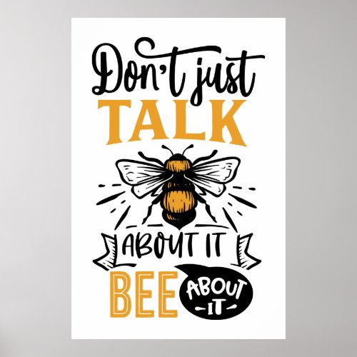 inspirational bee lovers word art  poster