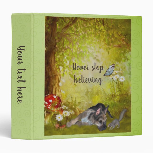 Inspirational Believe German Shepherd Puppy  3 Ring Binder (Front/Spine)