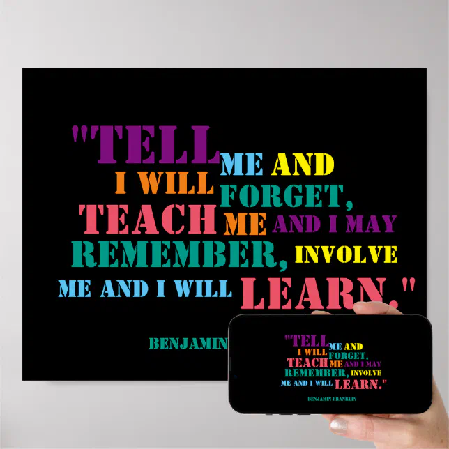 Inspirational Benjamin Franklin Quote Poster | Zazzle