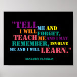 Inspirational Benjamin Franklin Quote Poster at Zazzle