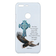 Inspirational Bible Blue Dot Eagle Celtic Cross